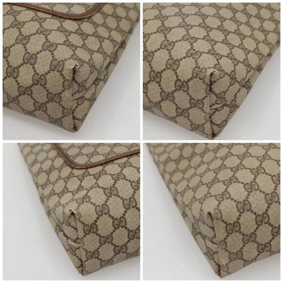 GUCCI GG Supreme Web Sherry Line Tote Bag PVC Beige Red 002 4487 39 Auth yk19326 - Picture 14 of 16